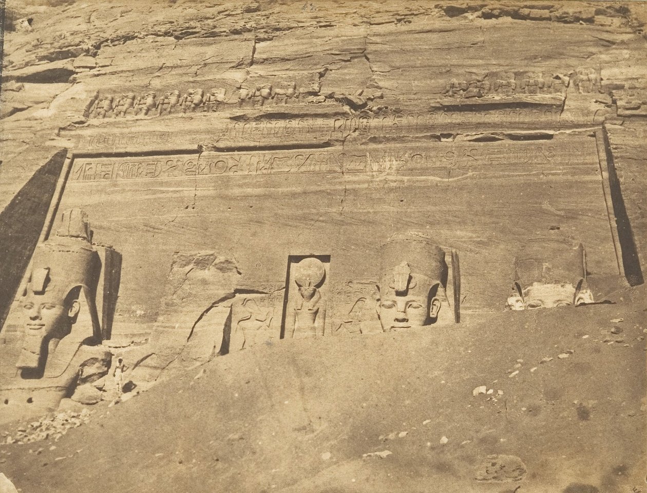 View of the Facade of the Speos of Phre, at Abousembil, March 1850 by Maxime Du Camp