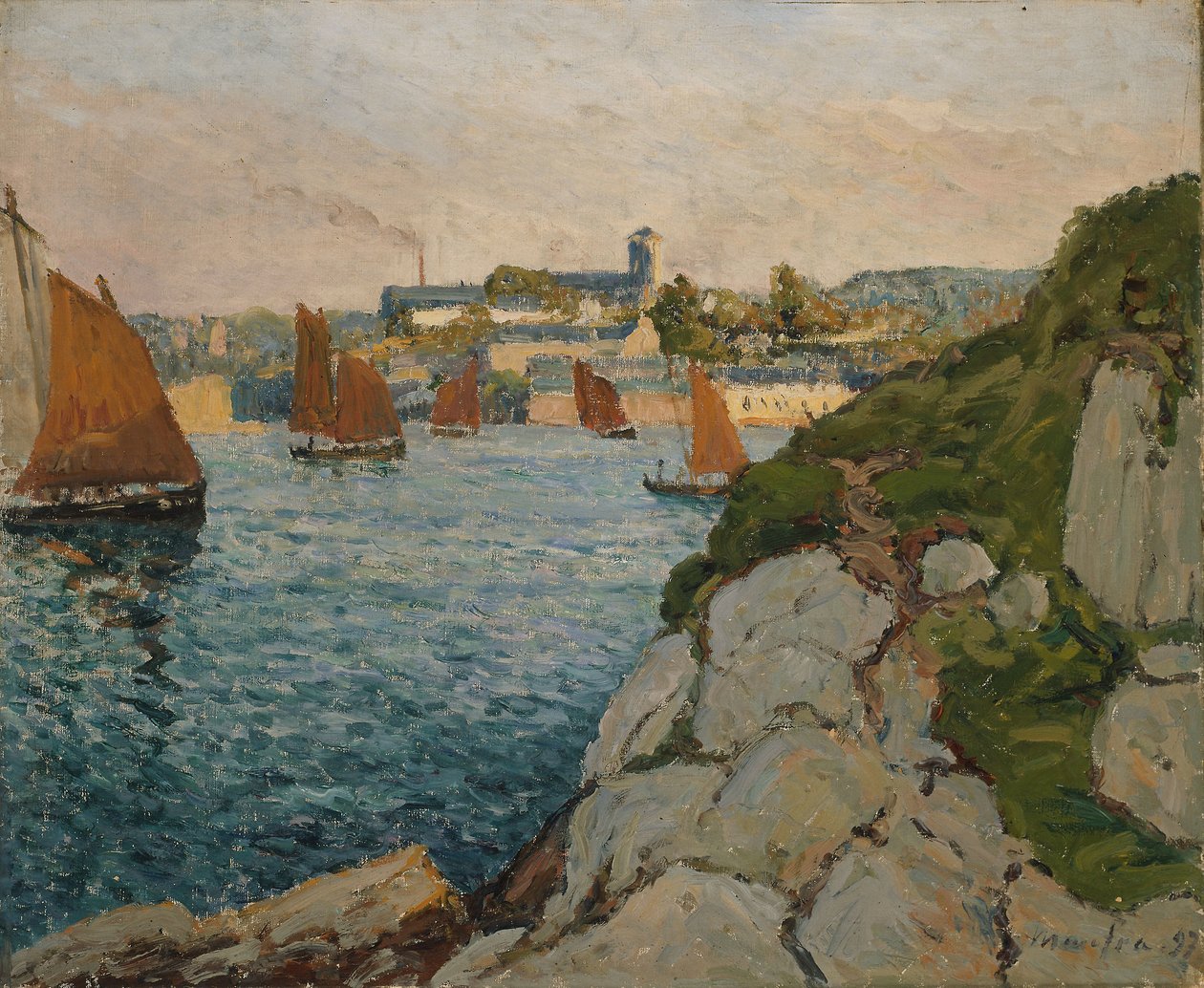 Douarnenez in Sunshine by Maxime Emile Louis Maufra