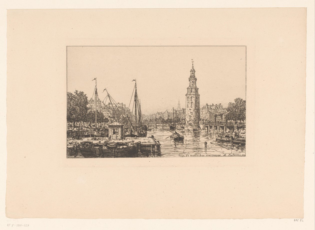 View of the Montelbaanstoren in Amsterdam by Maxime François Antoine Lalanne