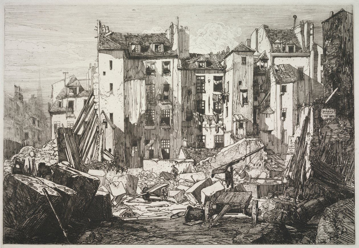 Demolition for the Opening of the Rue des Écoles, 1862 by Maxime Lalanne