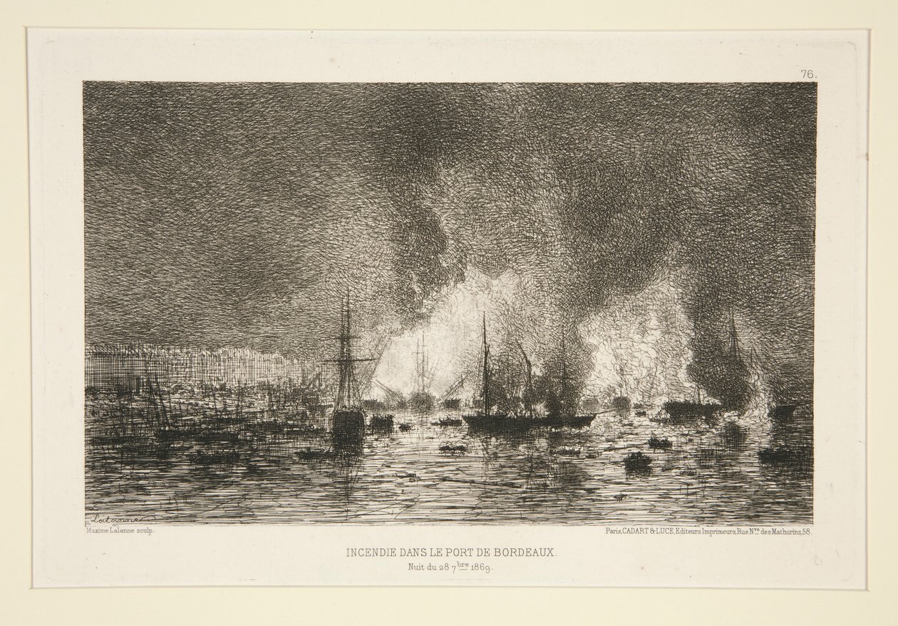 Fire in the Port of Bordeaux by Maxime Lalanne