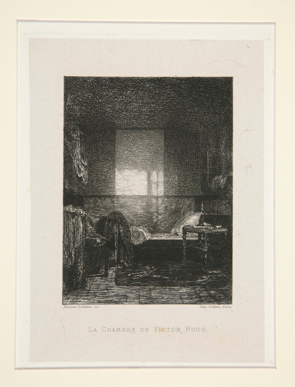 The Bedroom of Victor Hugo, pl. 11 from the suite Chez Victor Hugo by Maxime Lalanne