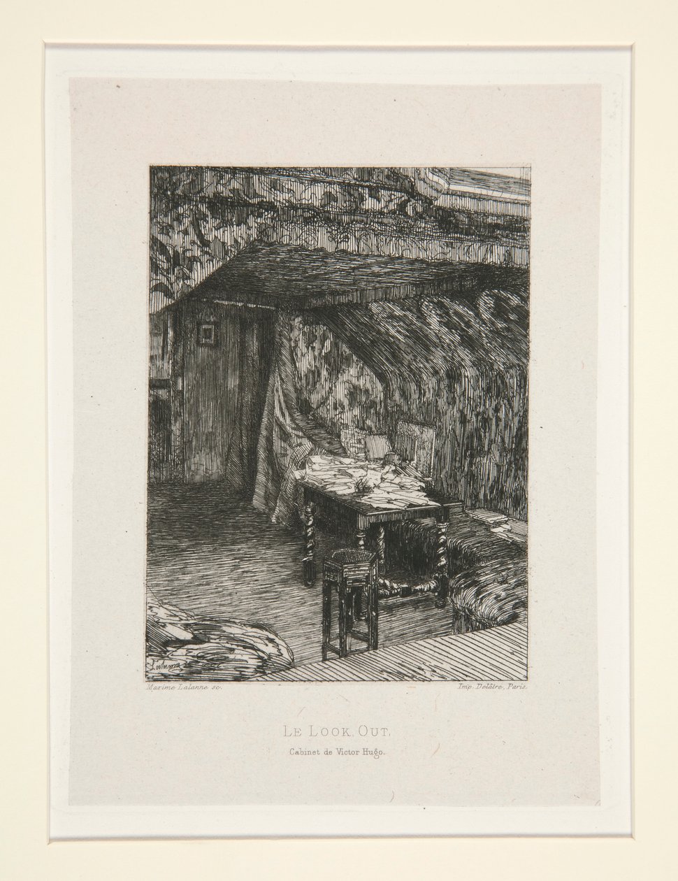 The Look-Out, the Office of Victor Hugo, Plate 9 from the Suite Chez Victor Hugo by Maxime Lalanne