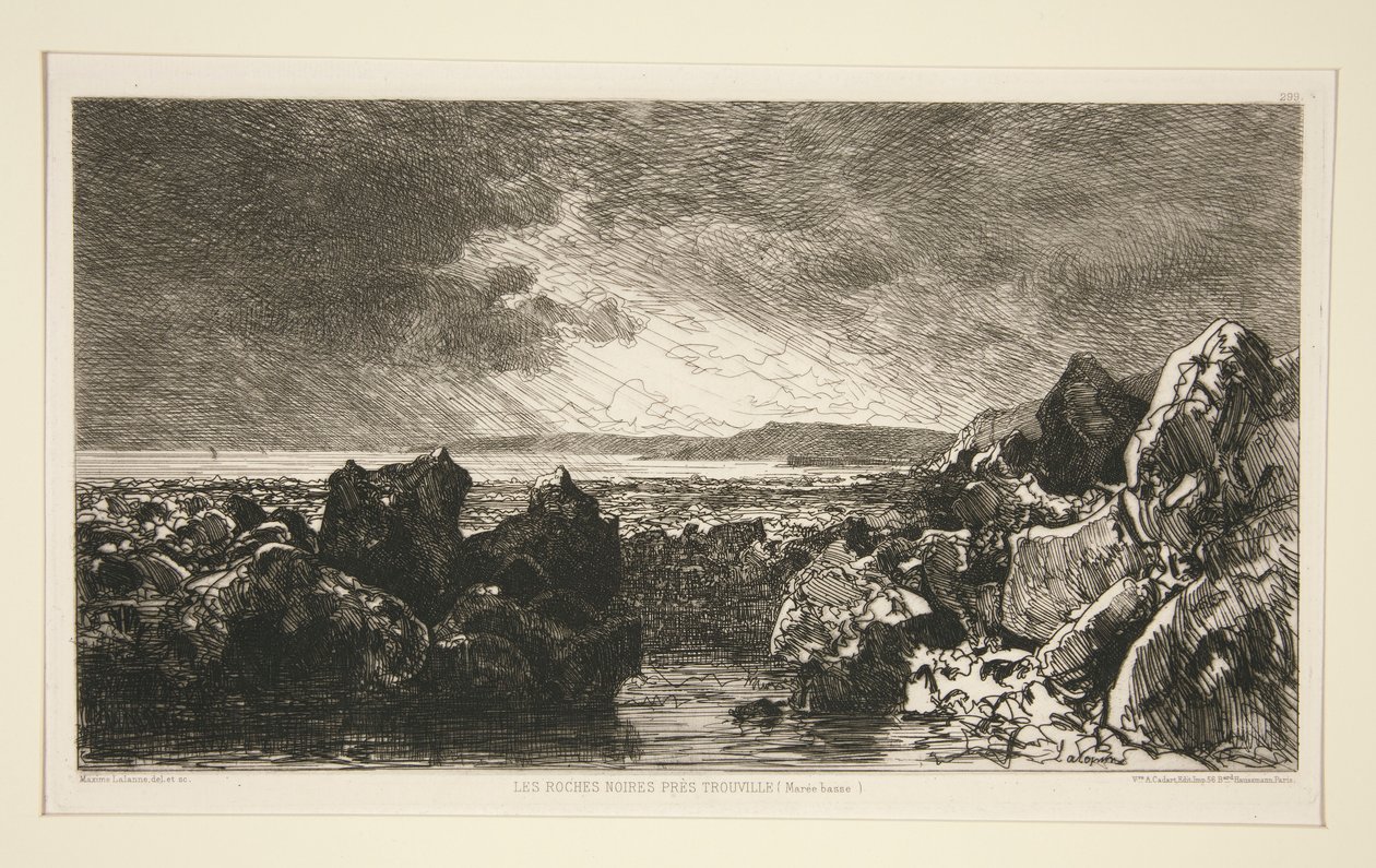 The Black Rocks near Trouville (Low Tide) by Maxime Lalanne