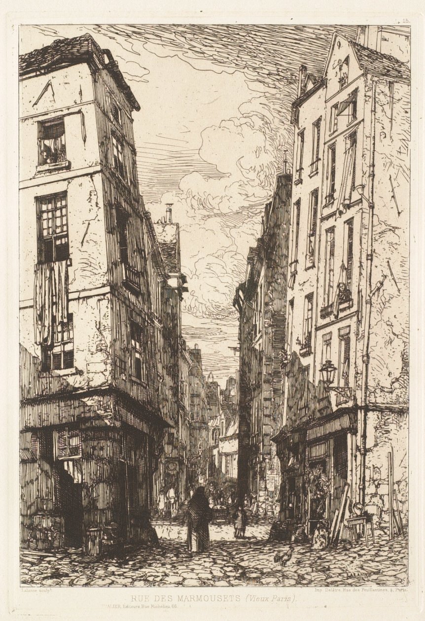 Rue des Marmousets (Old Paris) by Maxime Lalanne