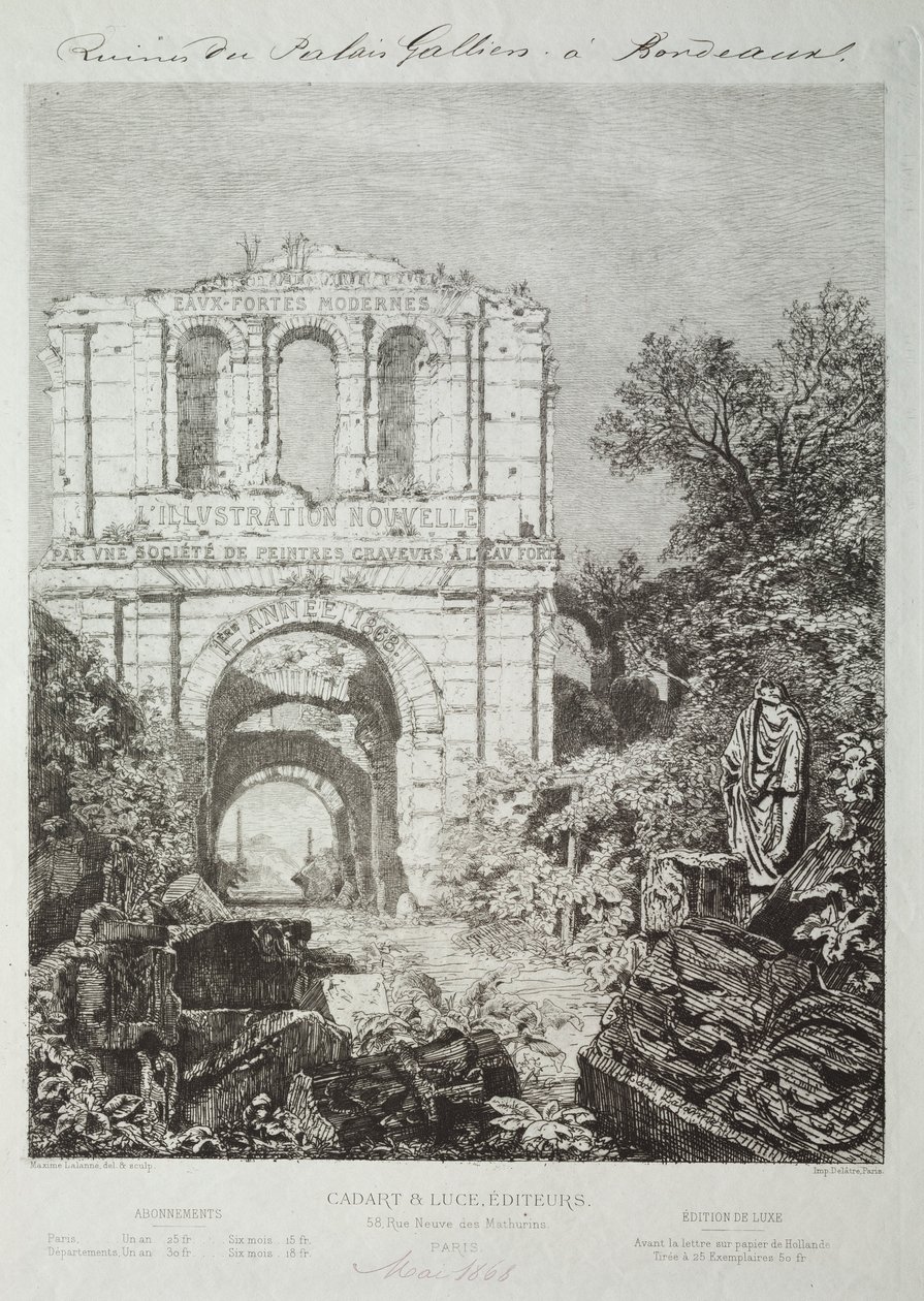 Ruins of the Gallien Palace in Bordeaux, 1866-1868 by Maxime Lalanne