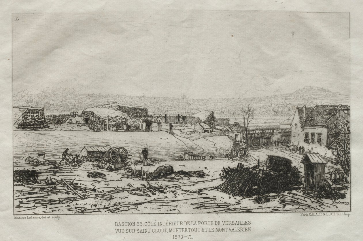 Artistic Souvenirs of the Siege of Paris: Interior Side of the Porte De Versaille by Maxime Lalanne