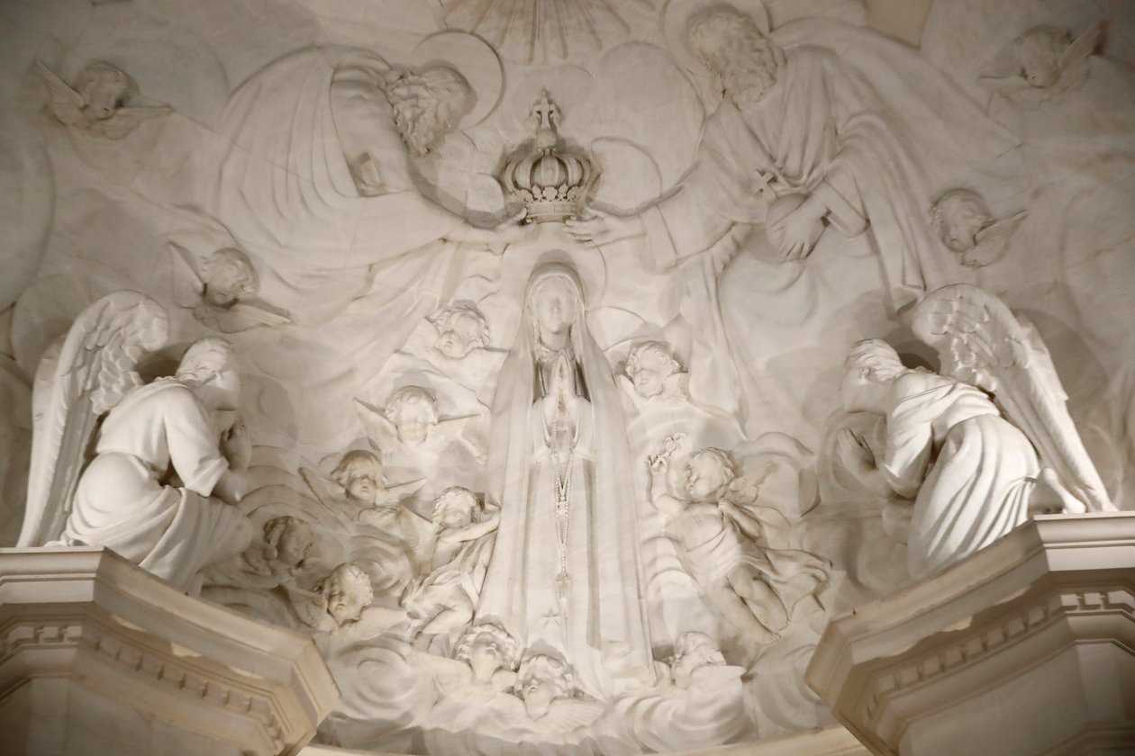 Fatima Sanctuary. Interior of the Old Basilica of Fatima. The Coronation of the Virgin. Portugal. by Maximiano Alves