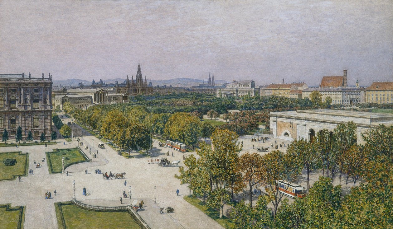 View of the Ring towards the Town Hall and Parliament by Maximilian Suppantschitsch