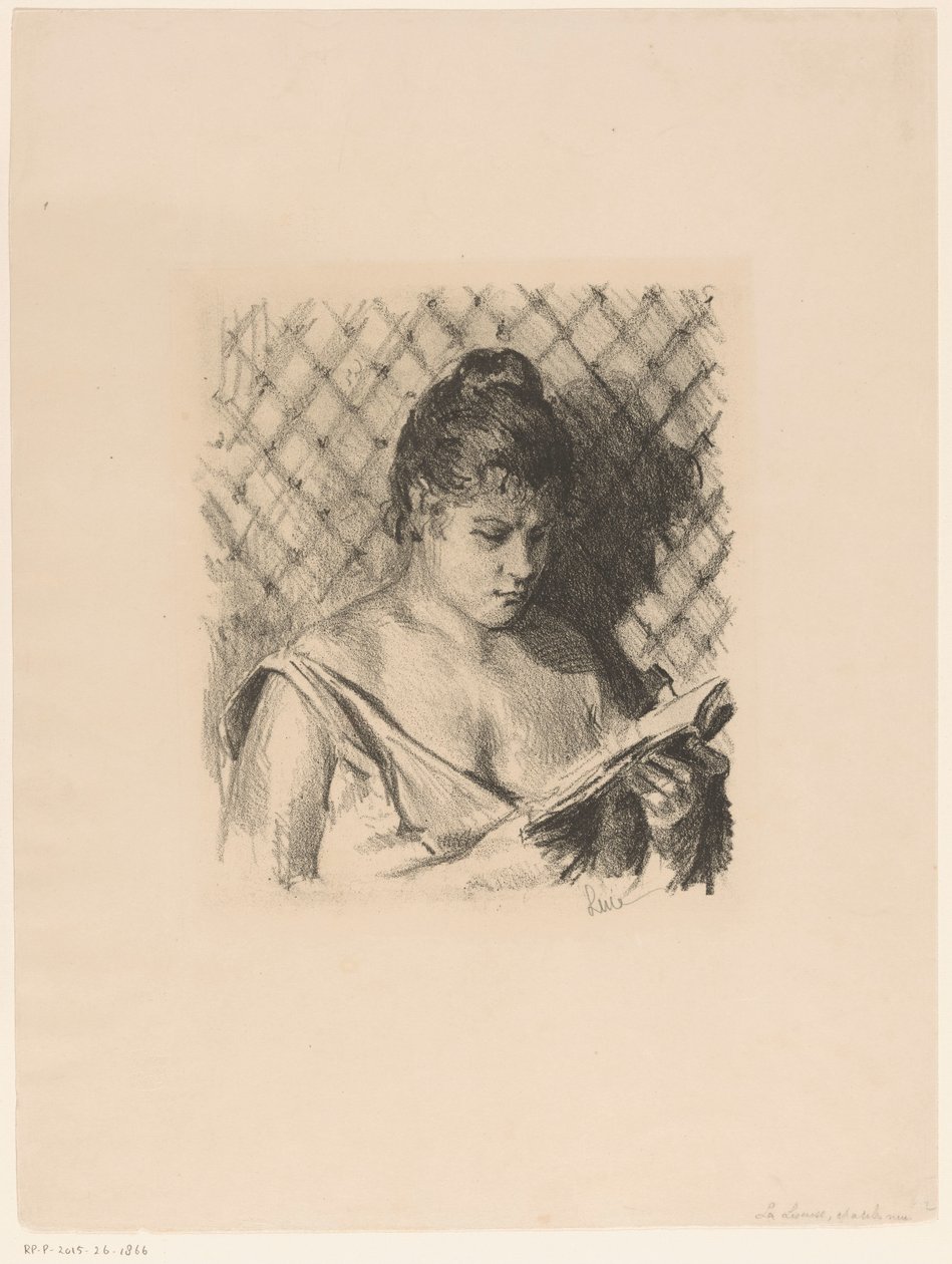 Woman Reading with Bare Shoulders by Maximilien Luce (signed by artist)