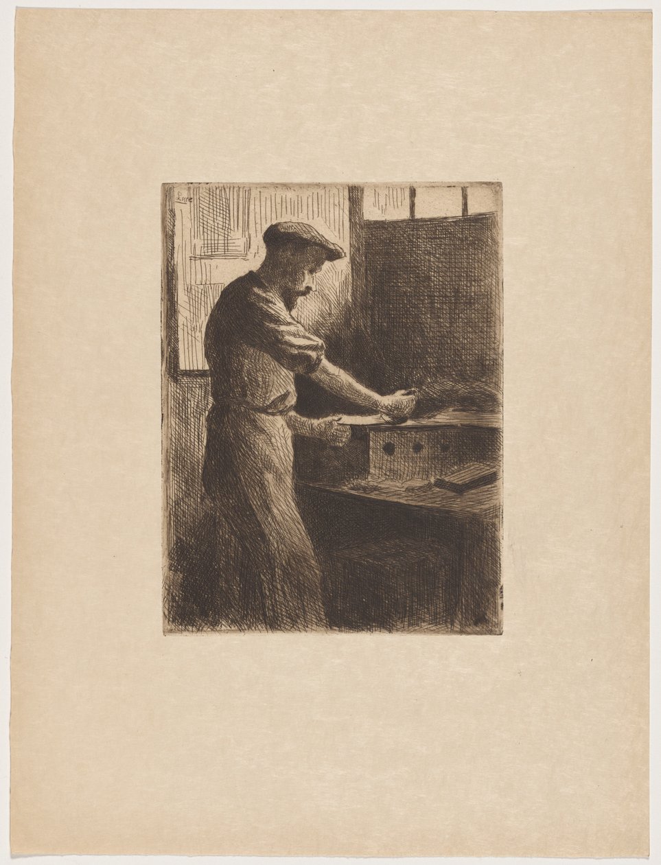 Auguste Delâtre at Work by Maximilien Luce