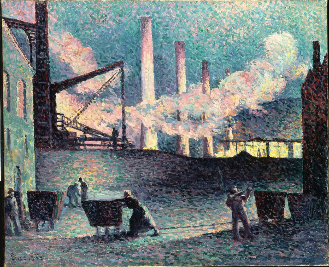 Factory Chimneys at Couillet by Maximilien Luce