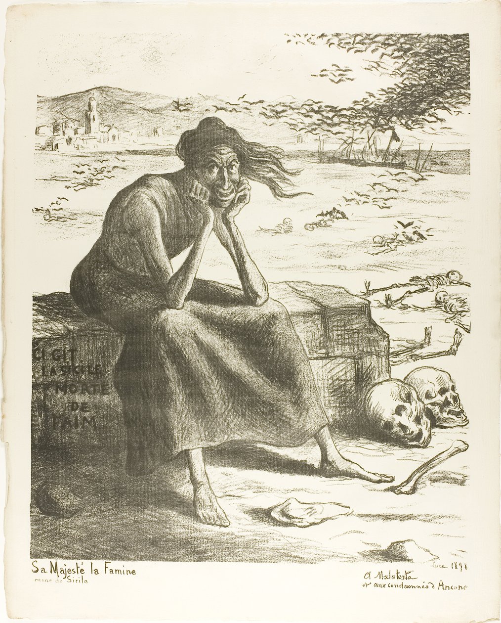 Her Majesty Famine, Queen of Sicily by Maximilien Luce