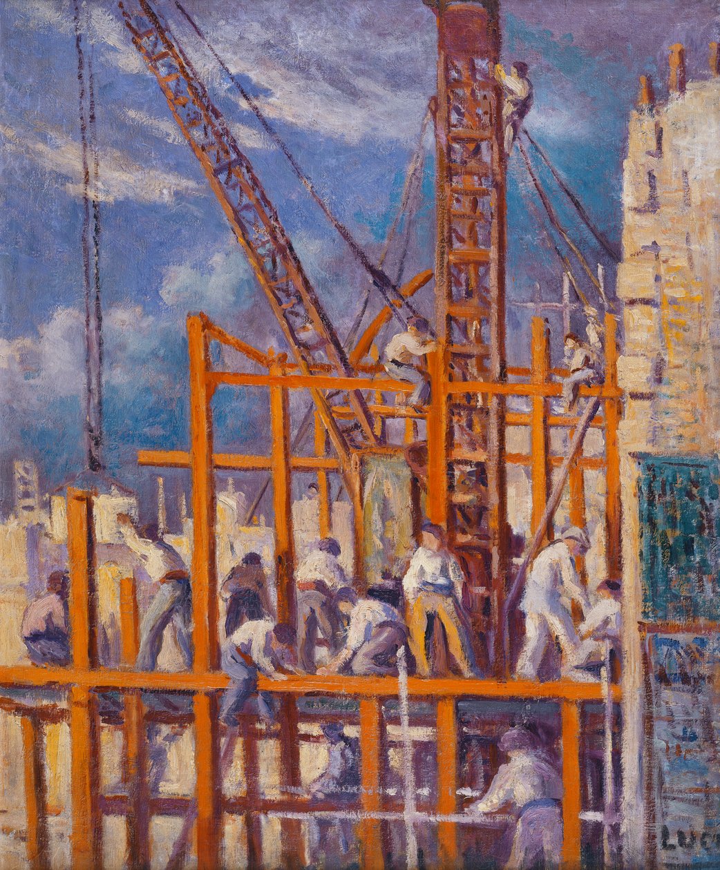 The Building Sites of Paris, Boulevard de la Madeleine by Maximilien Luce