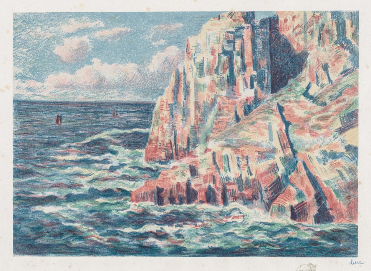 The Sea at Camaret, The Red Rocks by Maximilien Luce