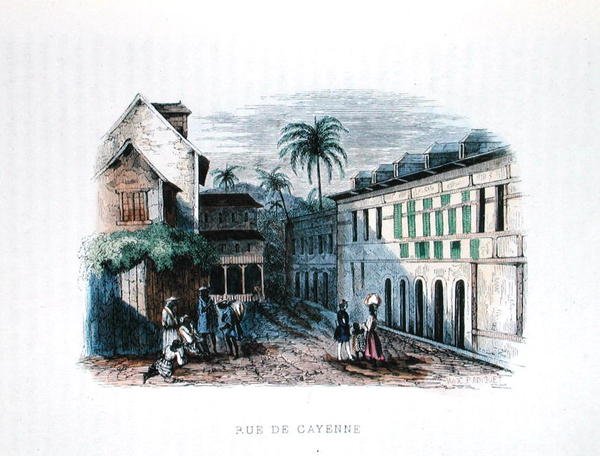 Rue de Cayenne, French Guyana, illustration from 