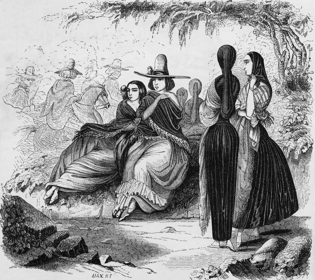 Women from Lima in Peru, engraving from Radiguet