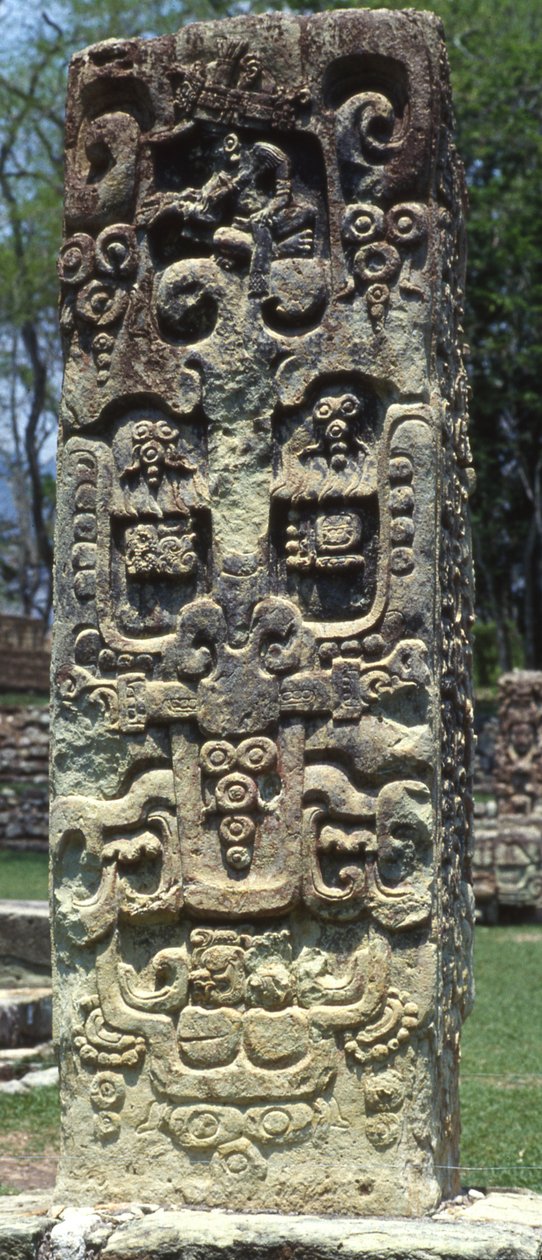 Back of Stela B, Copan, Late Classic Period, 731 AD by Mayan