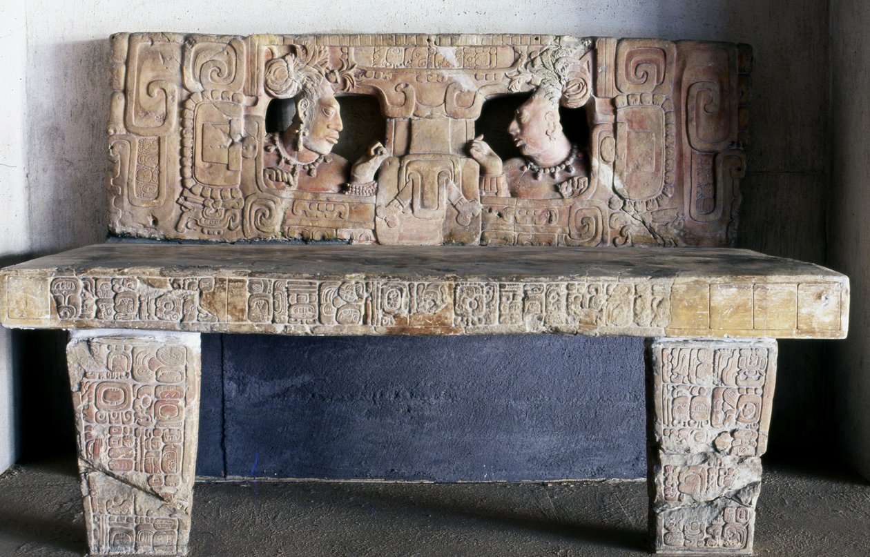 Throne 1 from Piedras Negras, Usamacinta, Guatemala, Late Classic Period (600-900) by Mayan