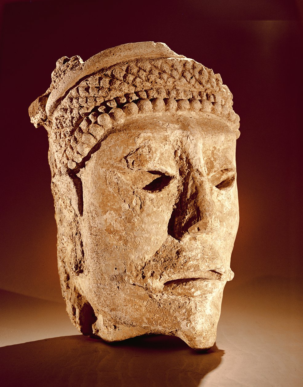 Head Cut from a Wall at Comalcalco, Tabasco, Classic Maya by Mayan
