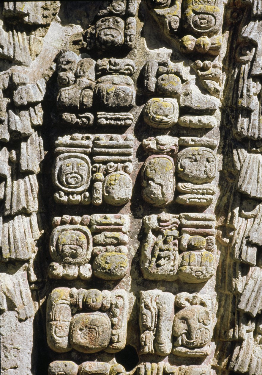 Stele A, Plaza de Ceremonias, 731 AD by Mayan