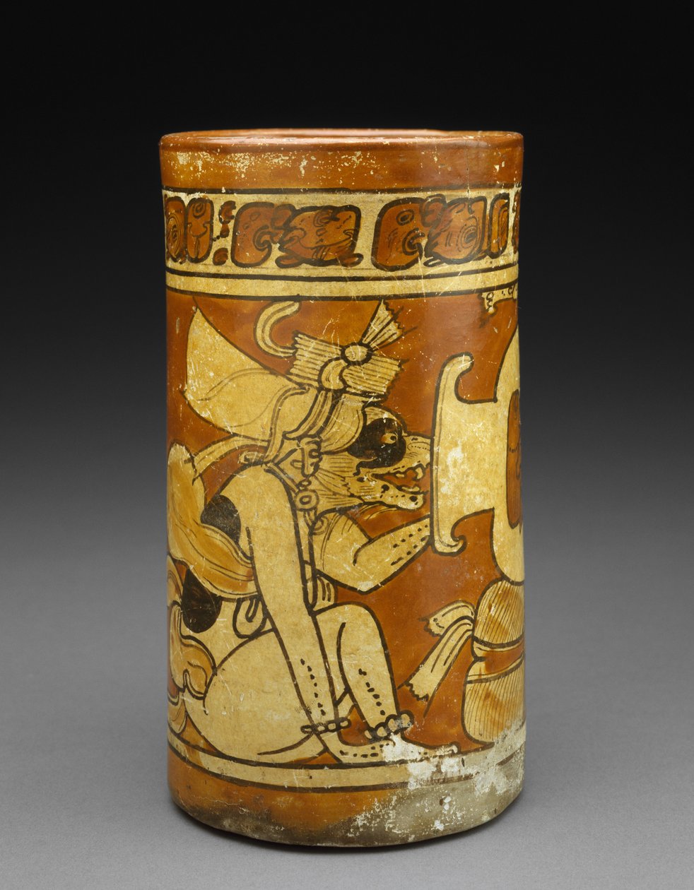 Vessel with Monkey and Dog Gods, 600-900 AD by Mayan