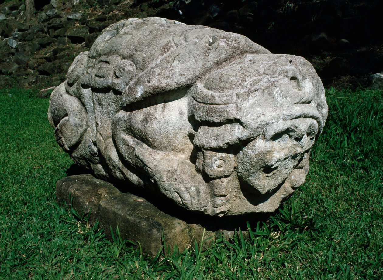 Zoomorphic Altar Carved in a Block of Gres by Mayan