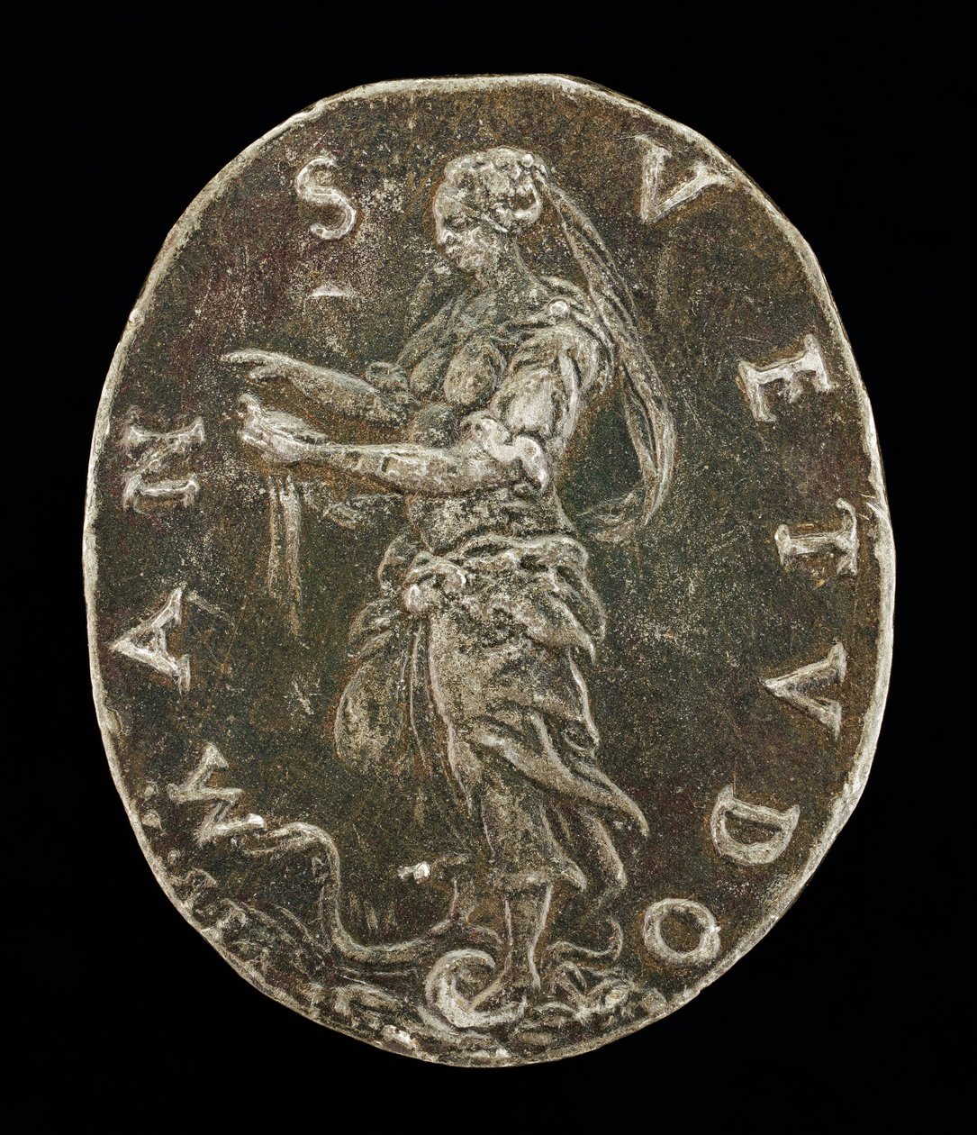 Gentleness Standing on a Serpent (reverse) by Medallist T.R.