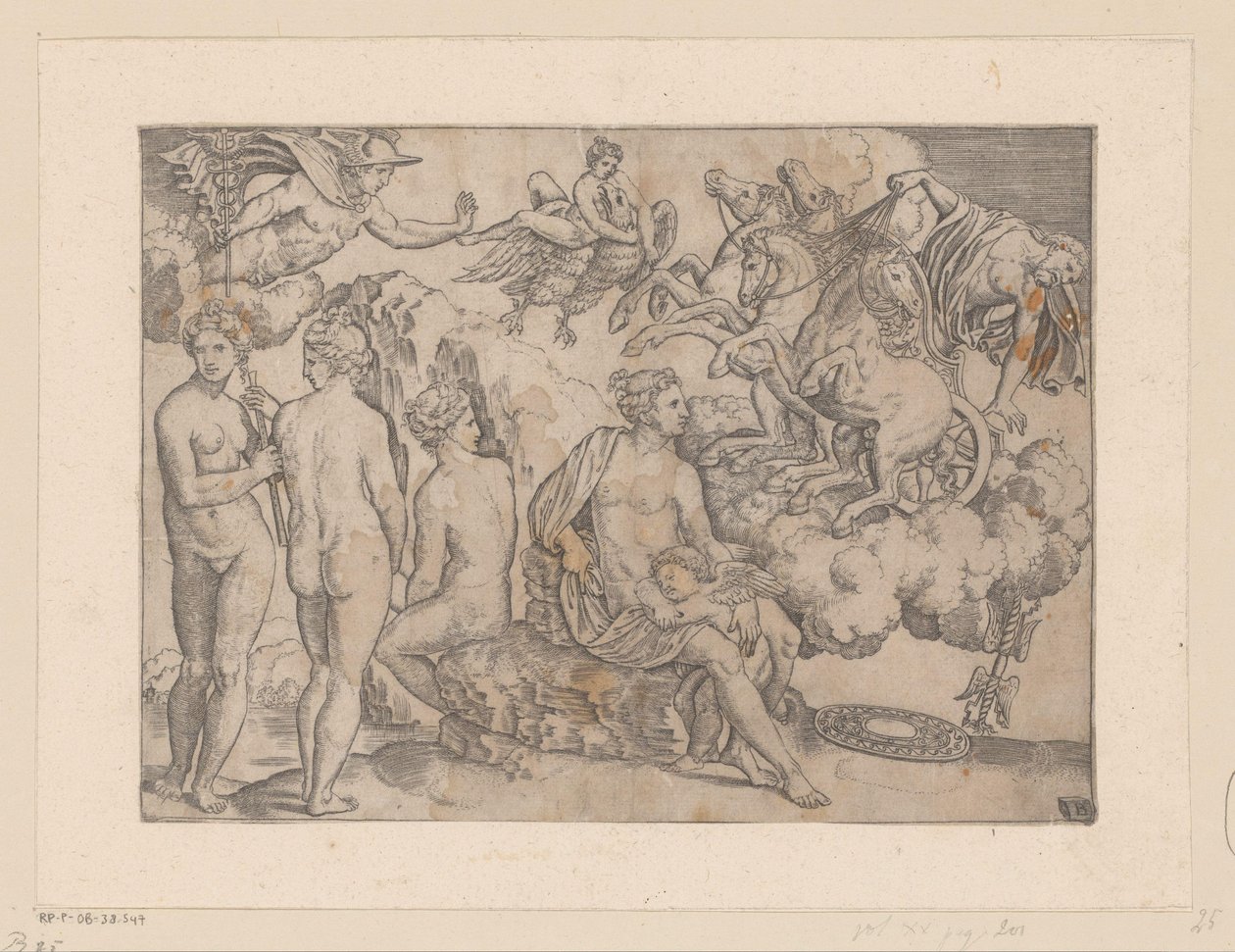 Venus with Amor and Jupiter with Ganymede by Meester van de Dobbelsteen