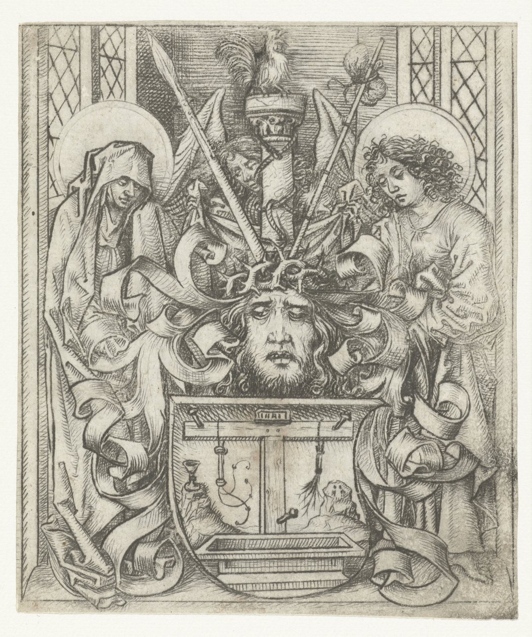 Coat of Arms with the Arma Christi by Meester van het Amsterdamse Kabinet