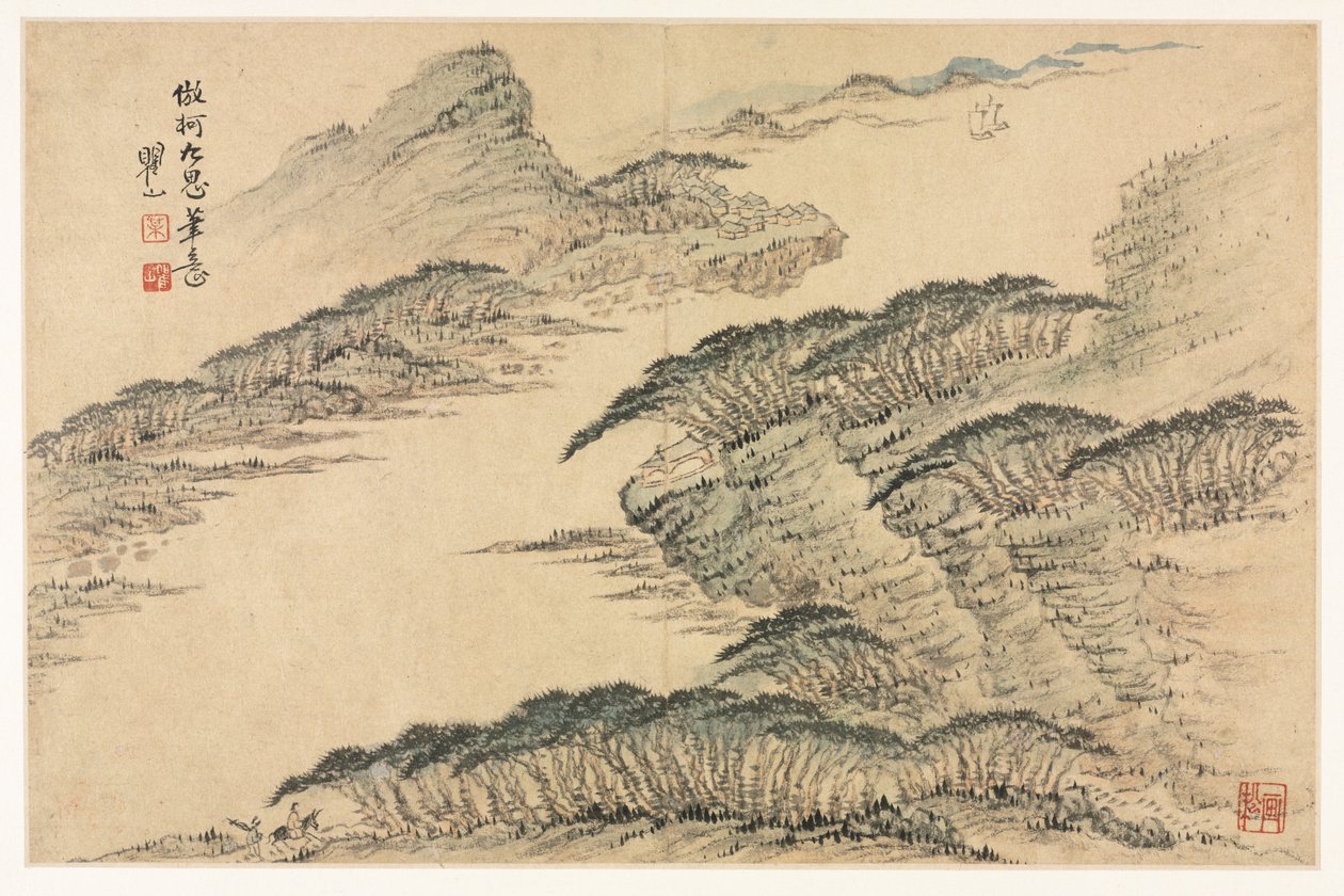Landscapes in Various Styles after Old Masters, 1690 by Mei Qing