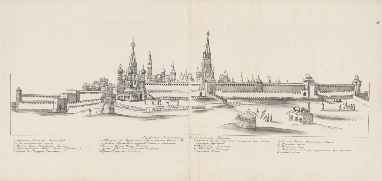 Moscow Kremlin seen from the East, 1661-1662 by Meierberg