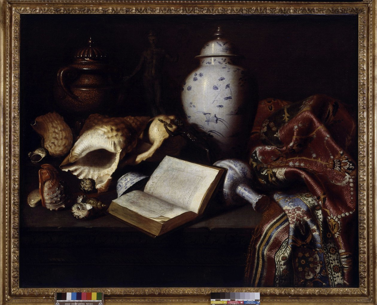 China Vases, Shells, Antique Bronzes, Books and Carpets by Meiffren (c.1630 1705) Conte