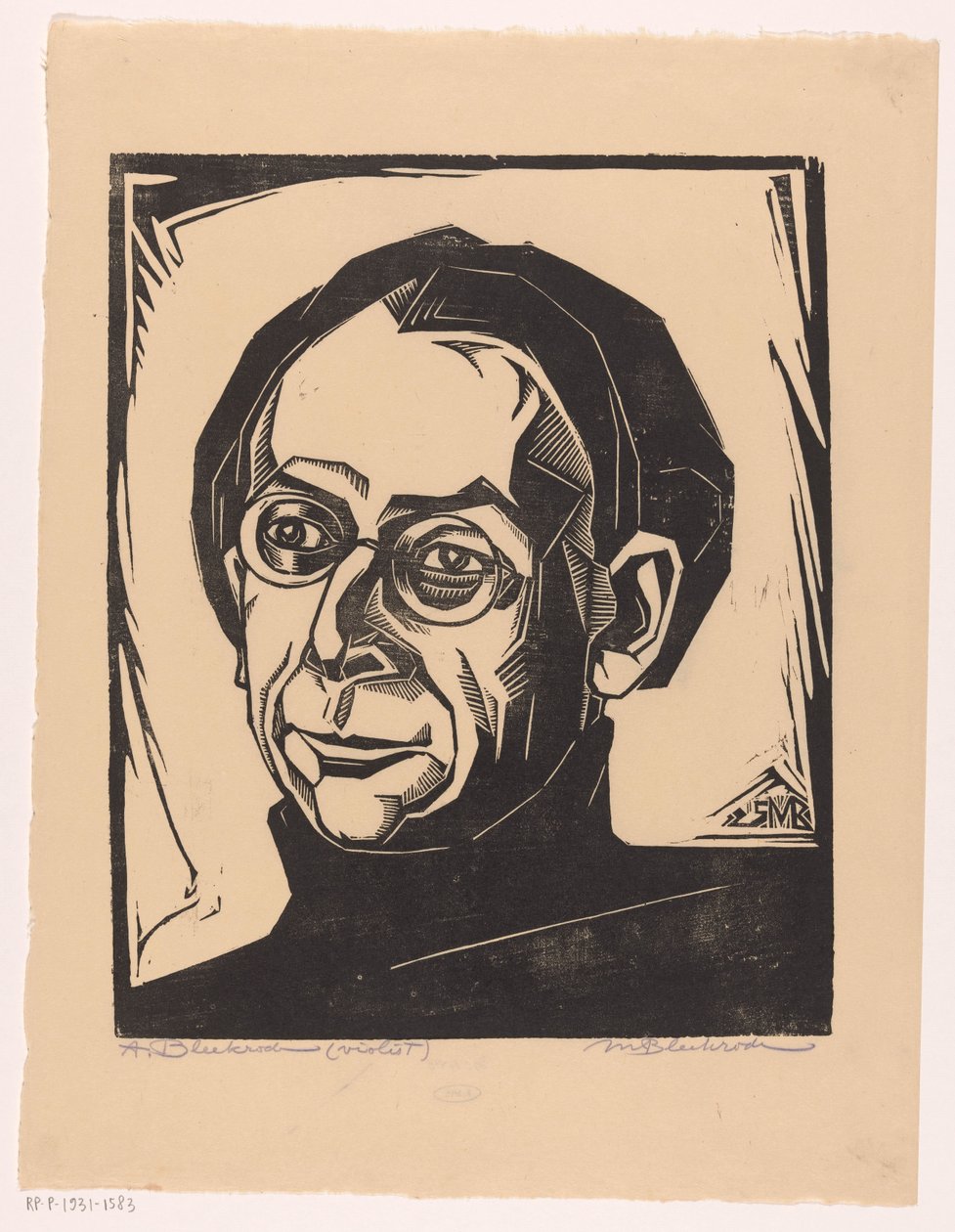 Portrait of Abraham Bleekrode by Meijer Bleekrode (signed by artist)