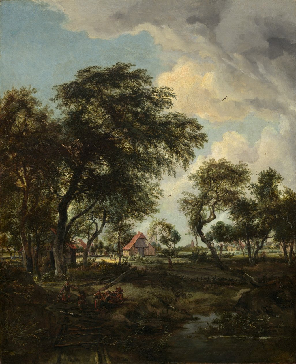 A Farm in the Sunlight by Meindert Hobbema