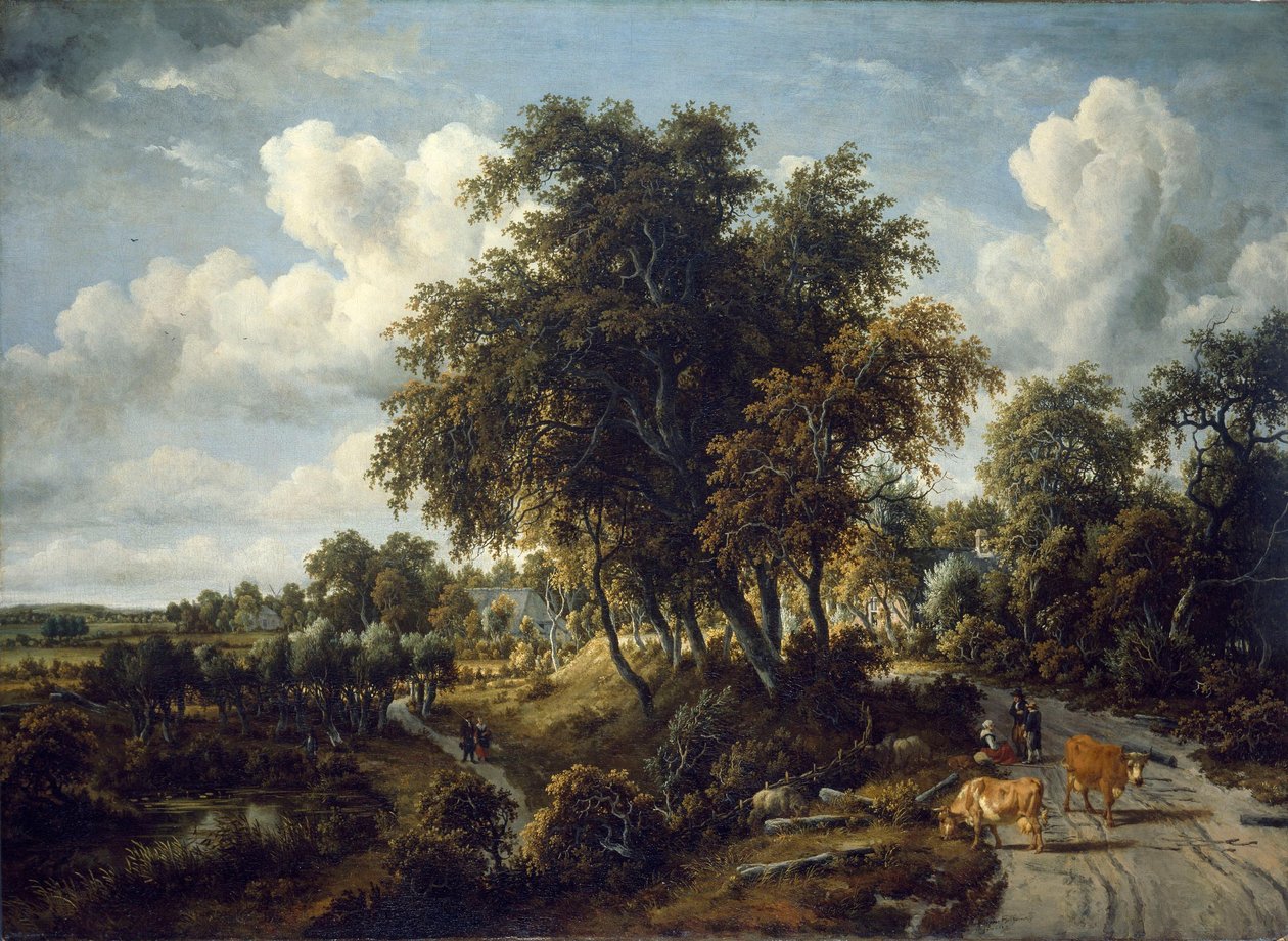 A Wooded Landscape: the Path on the Dyke by Meindert Hobbema