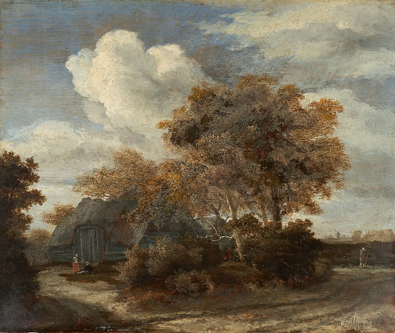 Hut along a Roadside by Meindert Hobbema