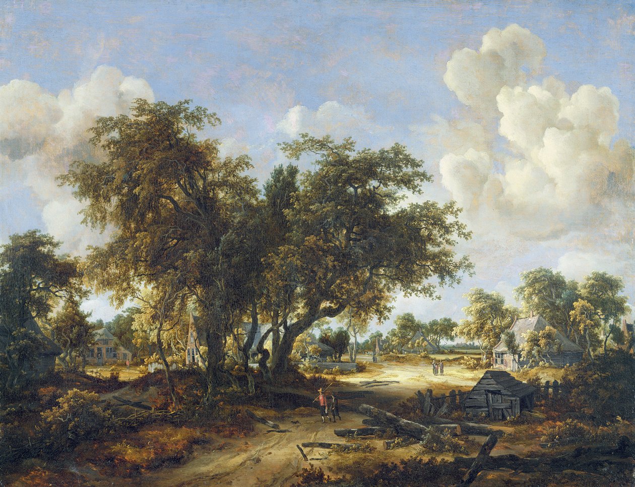 Wooded Landscape with Cottages, 1665 by Meindert Hobbema
