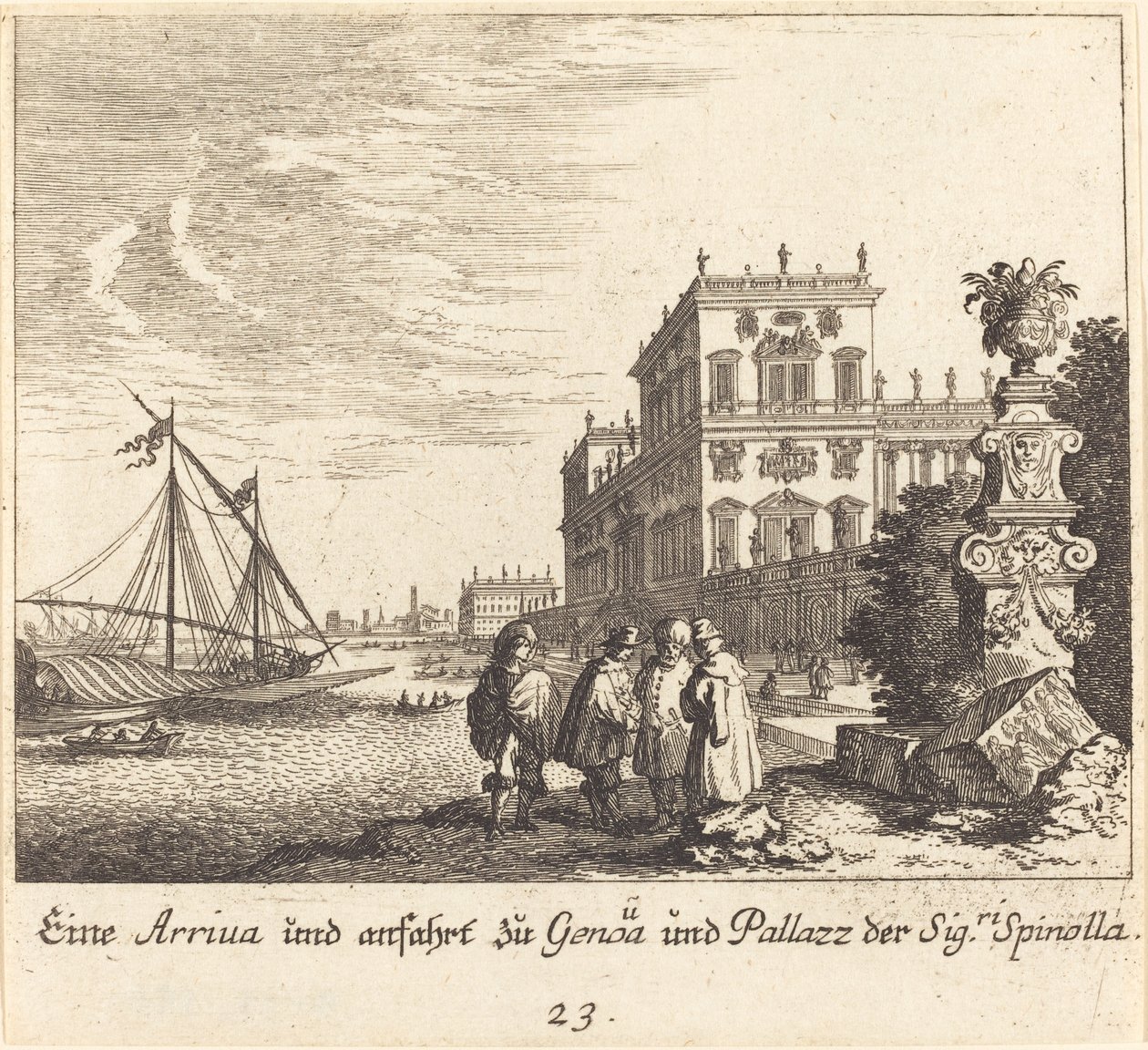 Palazzo Spinola, Genoa by Melchior Küsel after Johann Wilhelm Baur