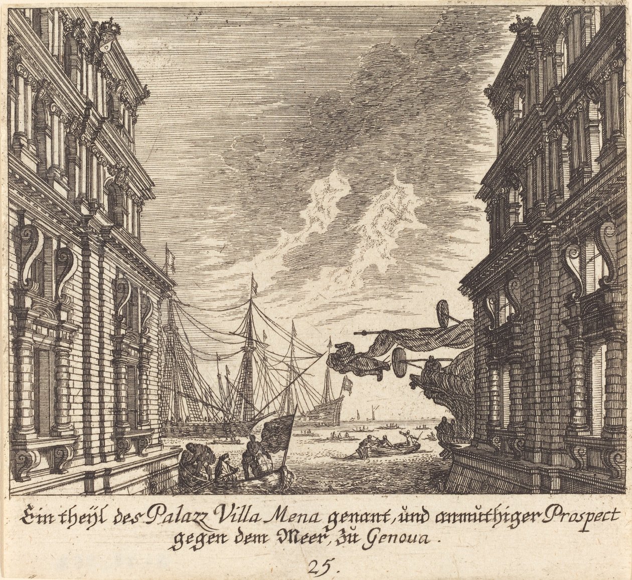 Palazzo Villamena, Genoa by Melchior Küsel after Johann Wilhelm Baur