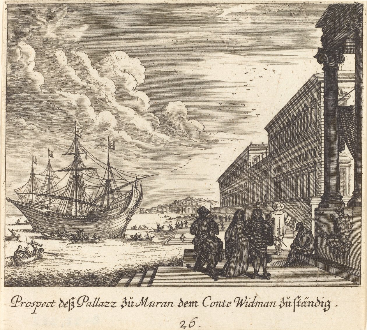 Palazzo of Count Widman by Melchior Küsel after Johann Wilhelm Baur