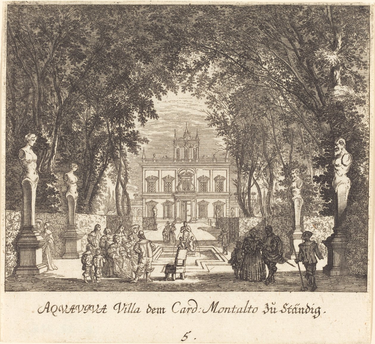 Villa Aquaviva by Melchior Küsel after Johann Wilhelm Baur