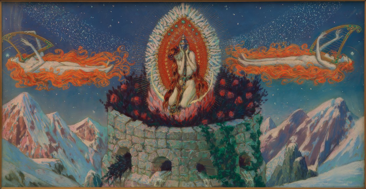 Holy Tower in the Mountains with the Four Sources of the Streams of Life by Melchior Lechter
