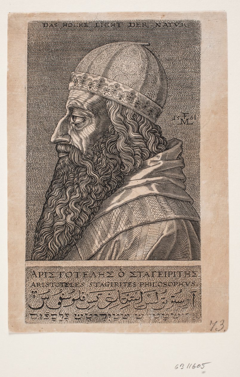 Aristotle, half-length portrait, profile toward the left by Melchior Lorck