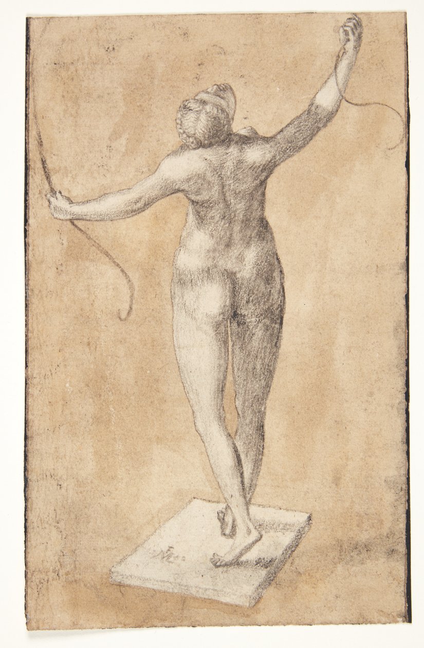 Study of a Naked Woman Seen from Behind by Melchior Lorck