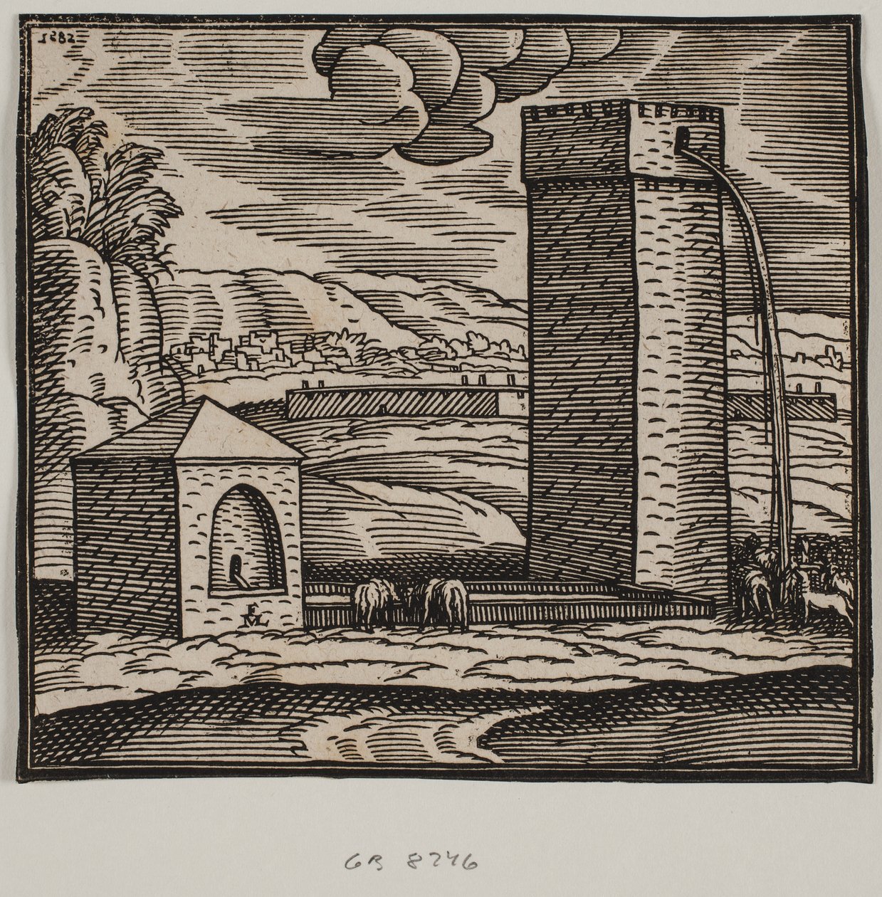 Well, Water Trough, and Water Tower by Melchior Lorck