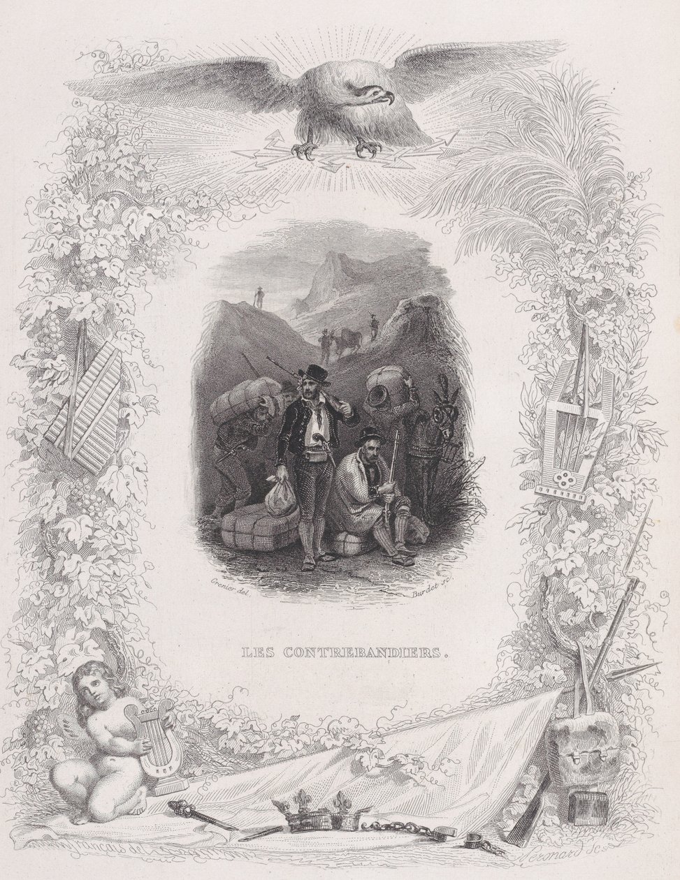 The Smugglers, from The Songs of Béranger, 1829 by Melchior Peronard