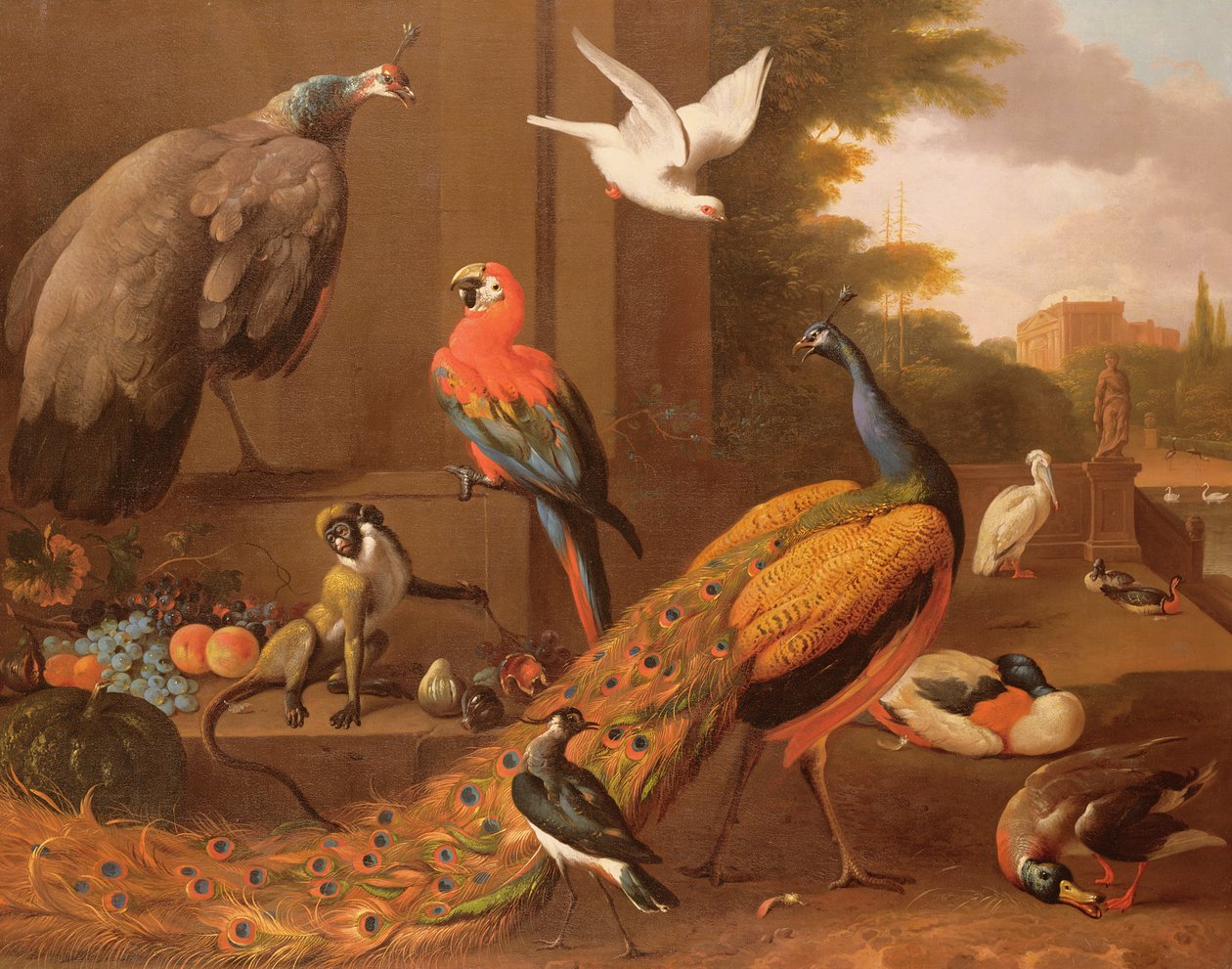 Birds in a Landscape by Melchior de Hondecoeter