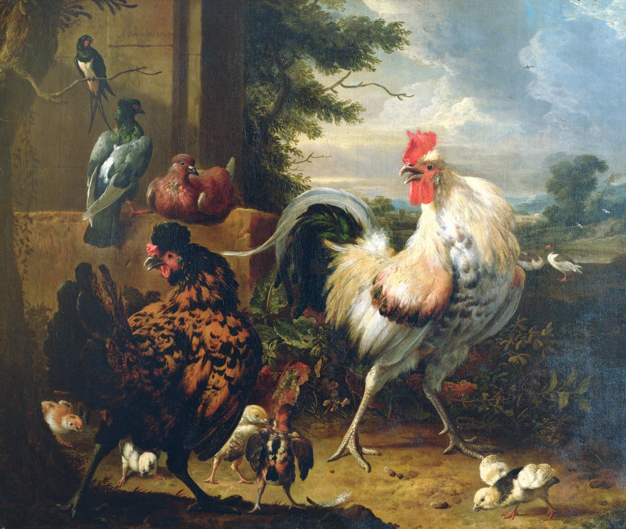Farmyard Fowl by Melchior de Hondecoeter