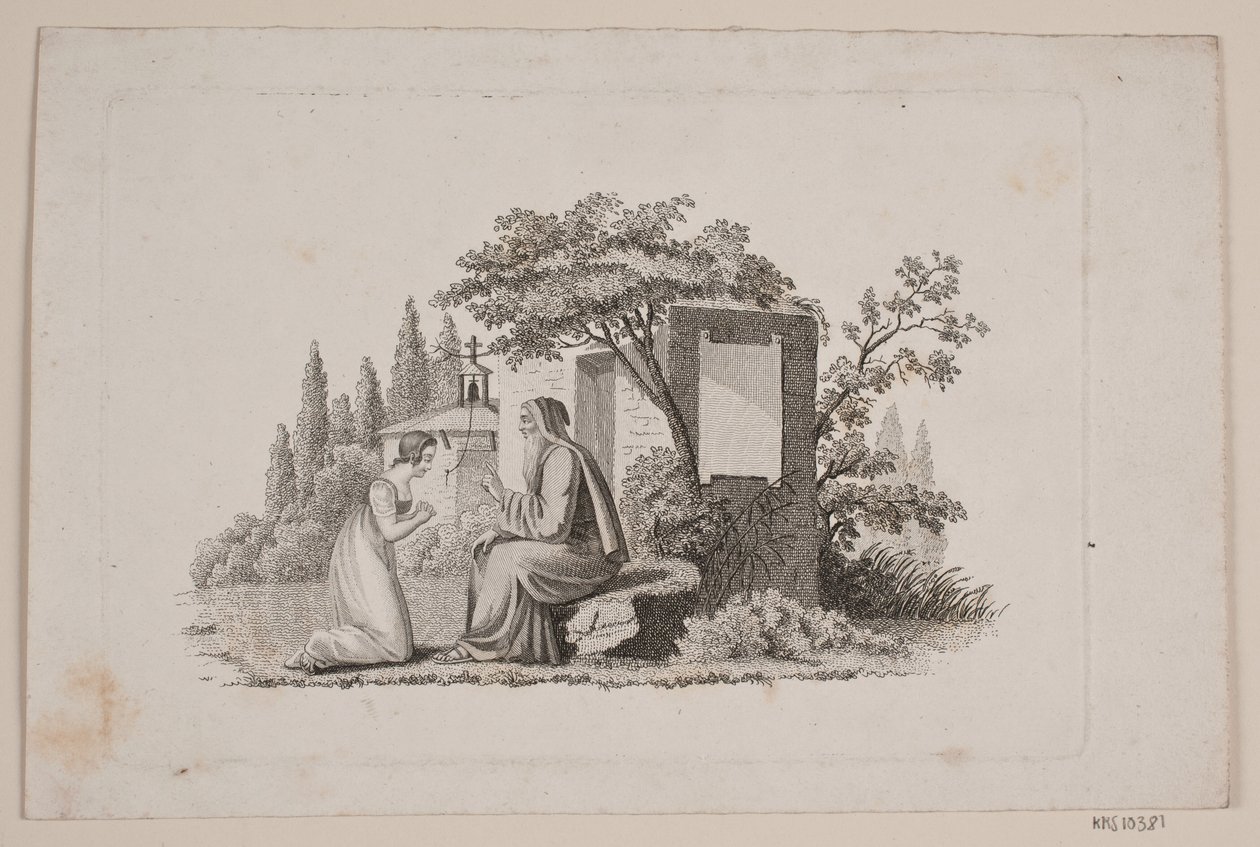 A Hermit Preaching to a Kneeling Young Girl by Meno Haas